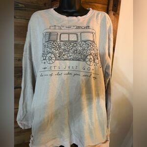 Graphic Sweatshirt with Floral Van Design natural reflections brand